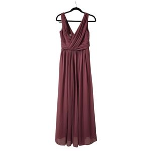 Dessy Collection Chiffon Bridesmaid Dress English Rose 6R